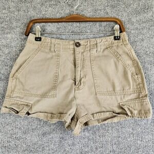 Love Revival Cargo Shorts Womens Green Cotton Utility Pockets Medium Summer